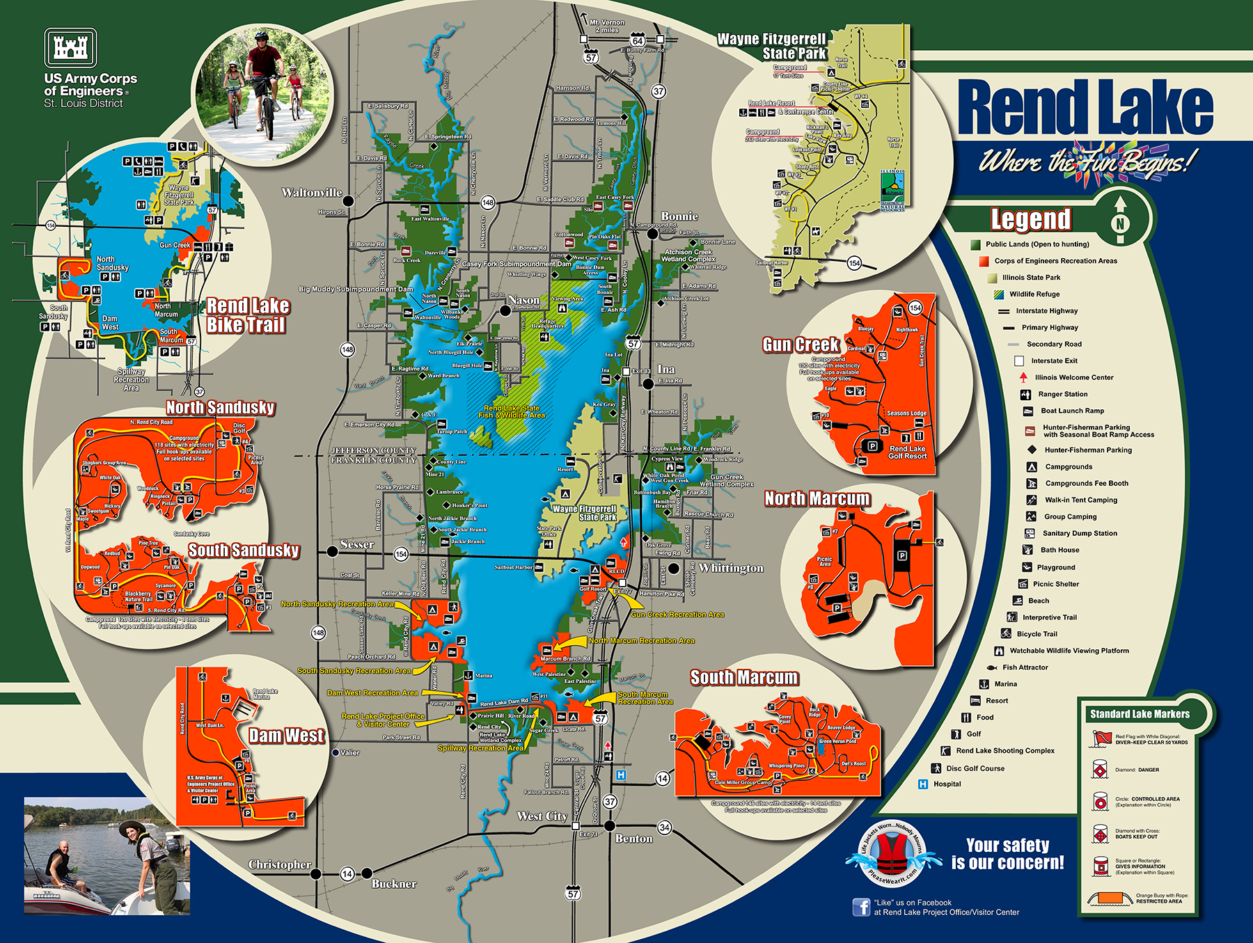 Map of the Rend Lake area.
